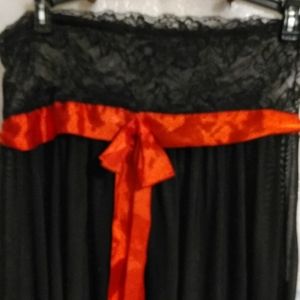 Black lace with red bow lingerie